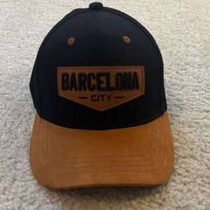 Barcelona City Black and Brown Suede Hat (Never Worn)